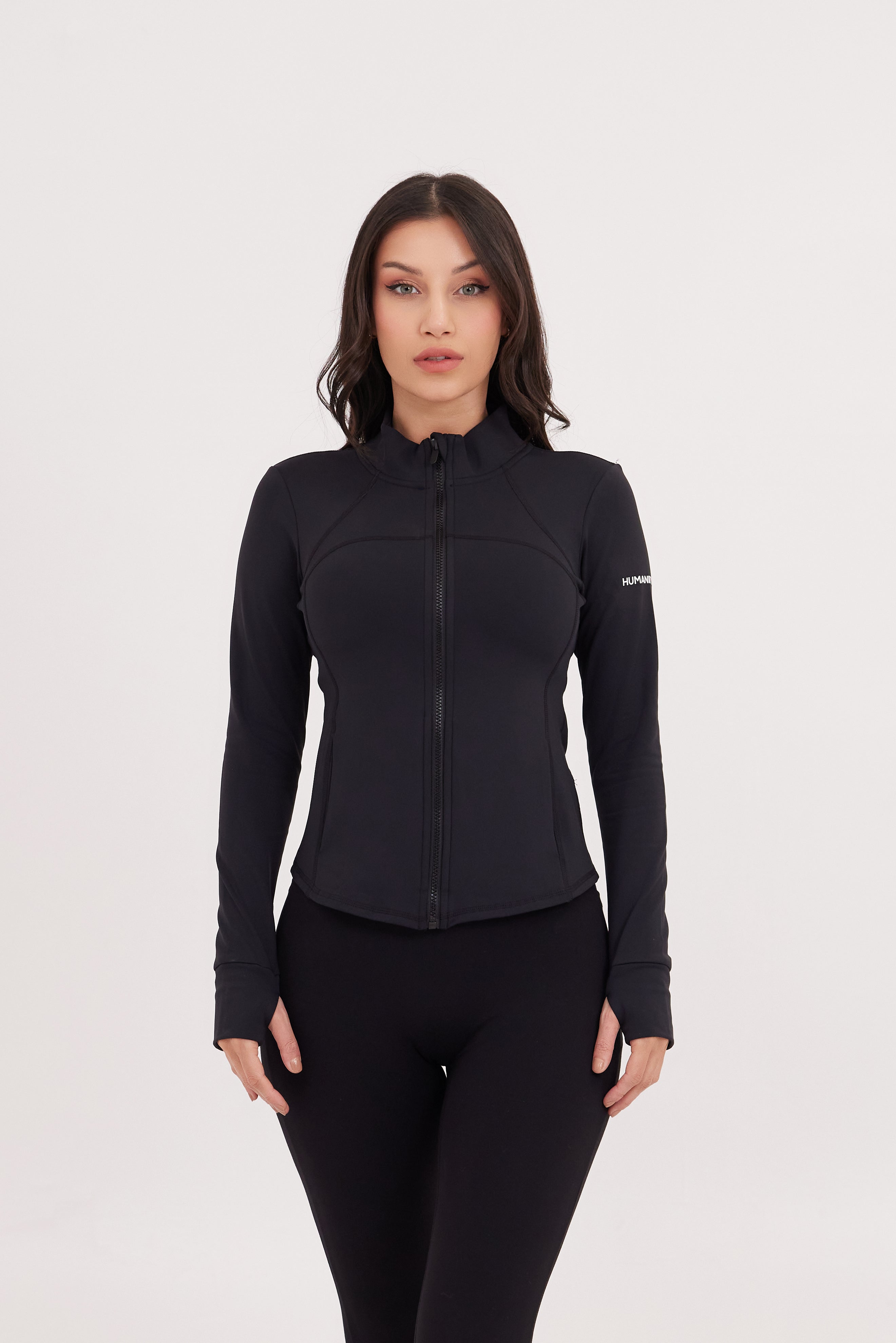 Sculpt Fitted Zipper Jacket Black