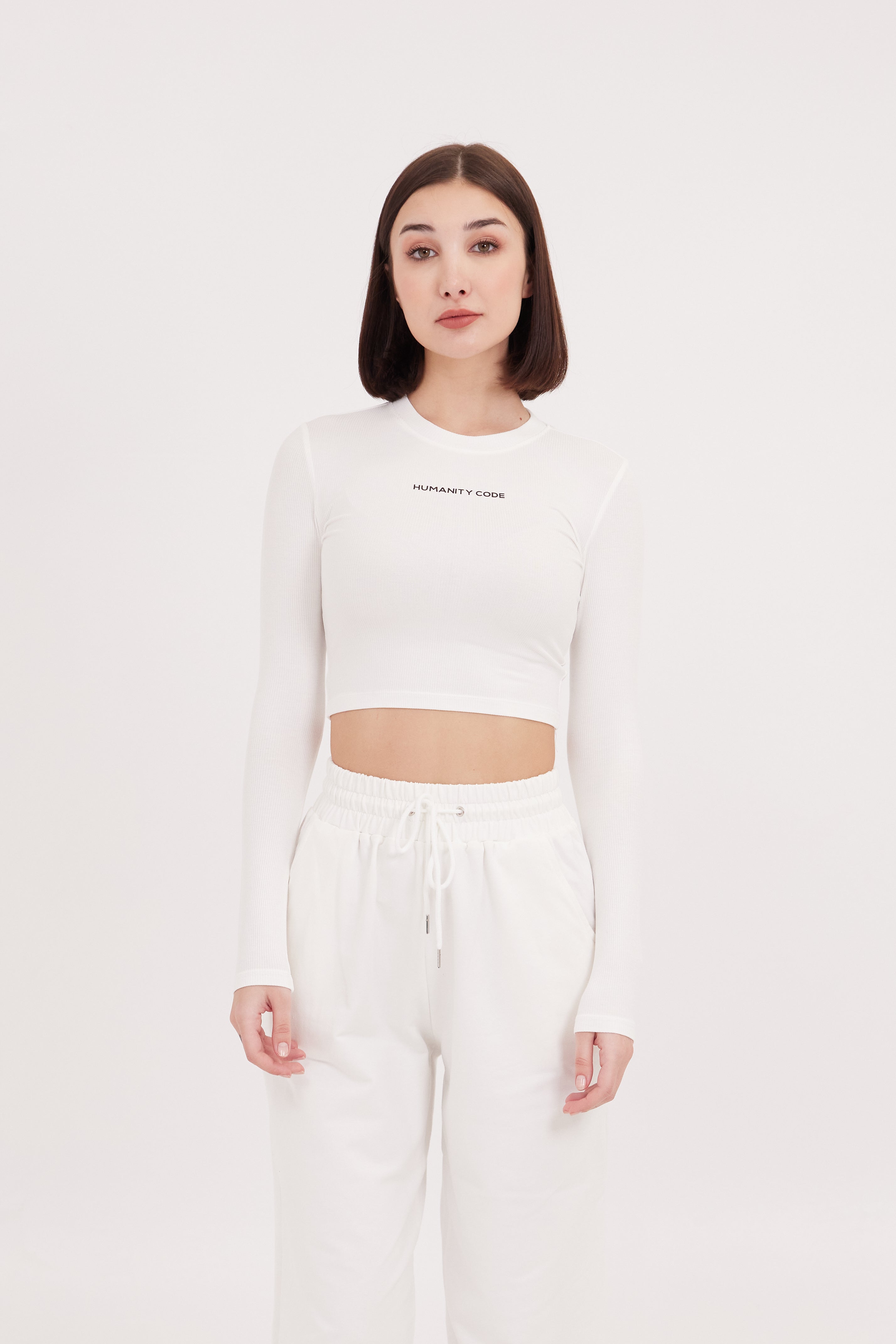 sculpt fit long sleeve top White