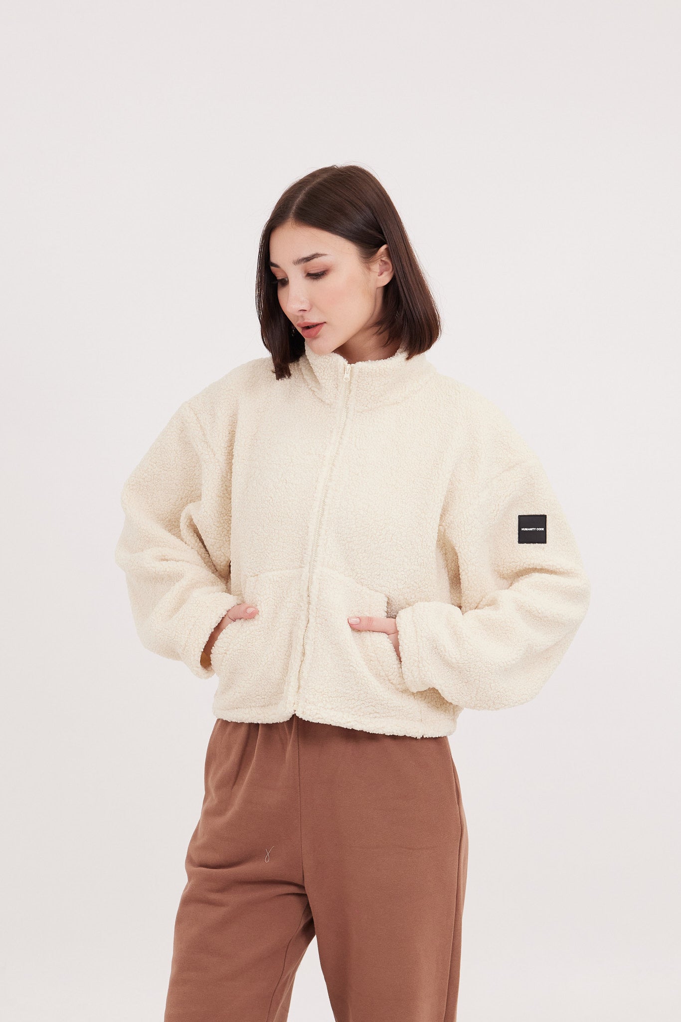 Foxy Fleece  Jacket in Ivory