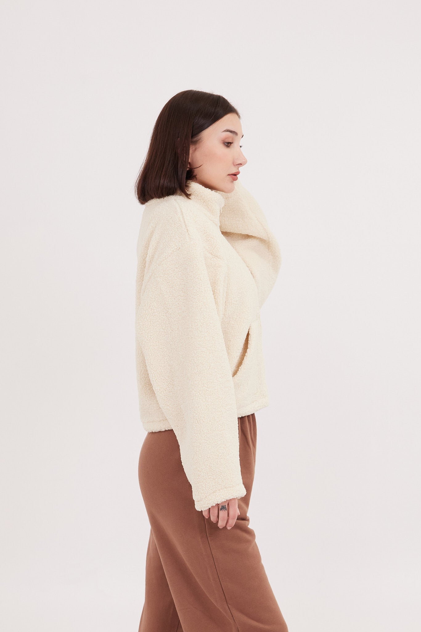 Foxy Fleece  Jacket in Ivory