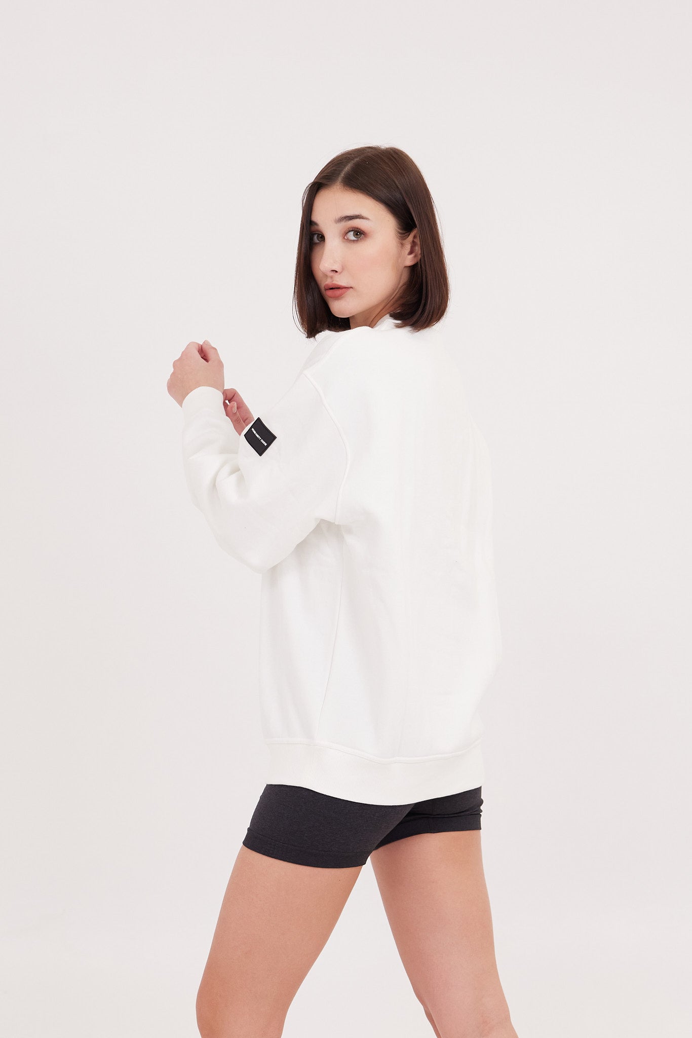 All-Day Lounge Fleece Sweatshirt in white